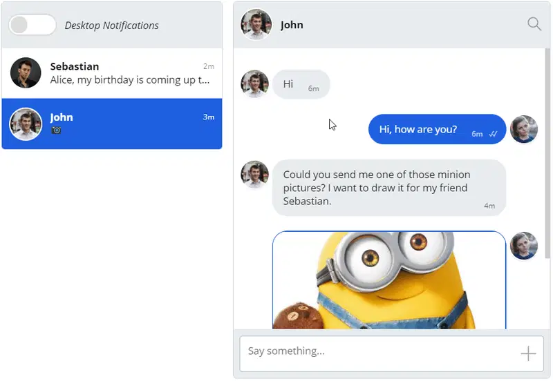 TalkJS 收件箱默认主题