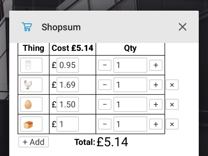 Android 中的 Shopsum 屏幕截图