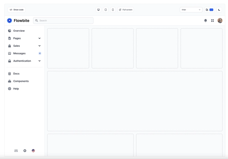 Tailwind CSS 应用程序 Shell 布局