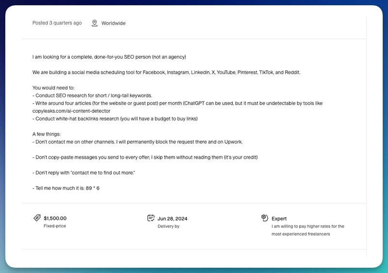 Postiz Upwork