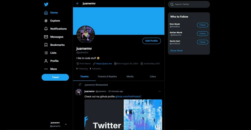 Twitter克隆个人资料