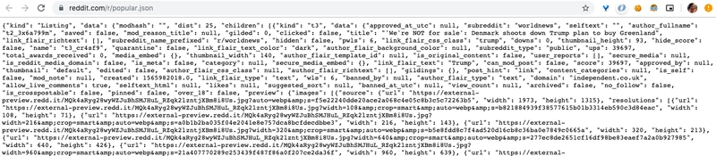 来自 Reddit 的原始 JSON