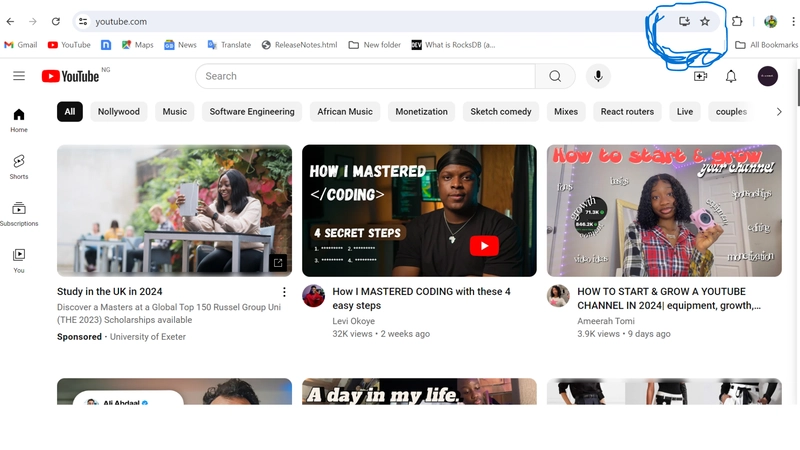 Youtube 登陆页面截图