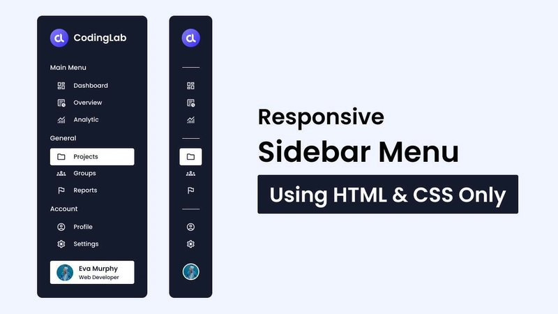 仅使用 HTML 和 CSS 创建侧边栏菜单