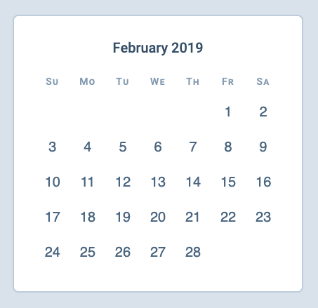 使用 CSS Grid 构建的日历