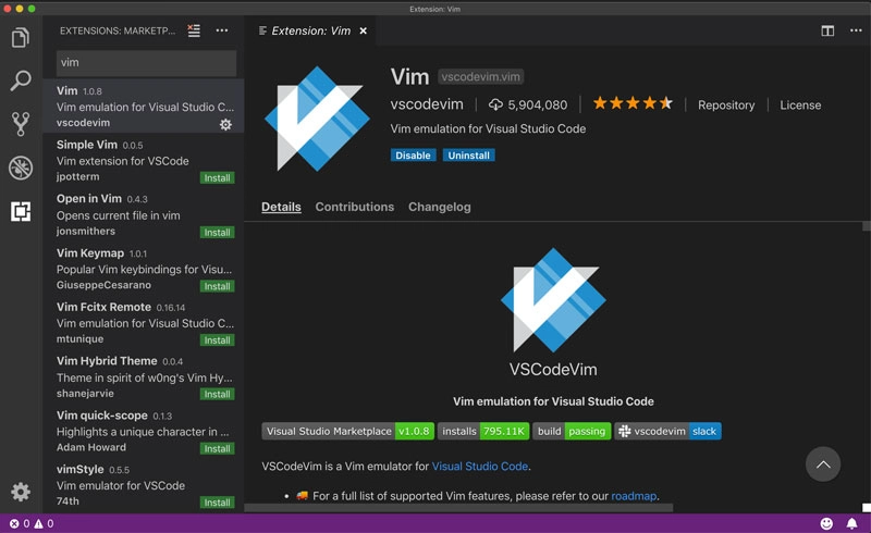 VSCode 中的 VSCodeVim 插件