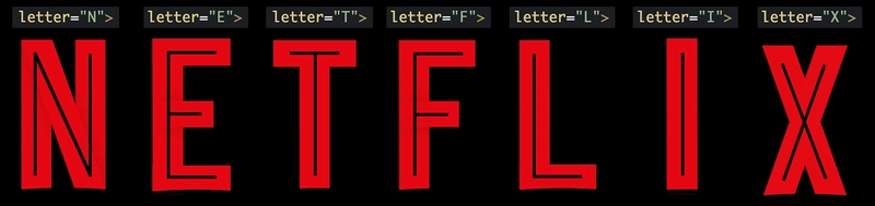 Netflix 徽标上的独立字母