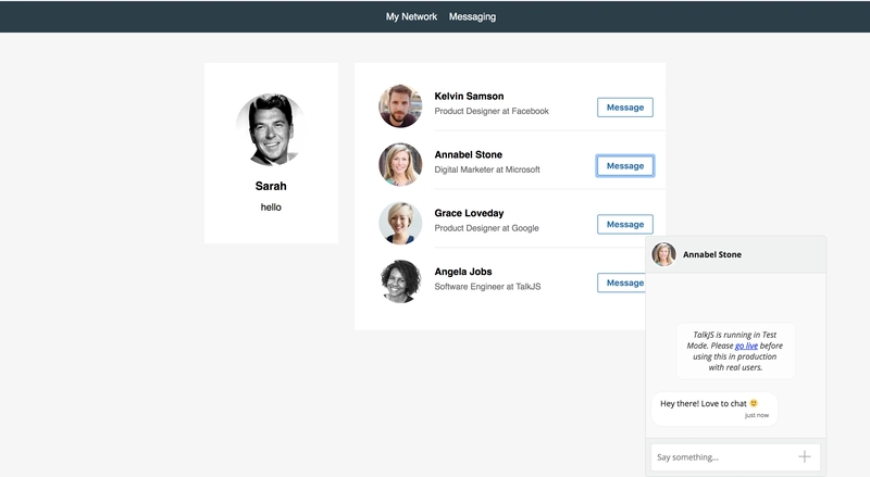 已完成的 MyNetwork 页面