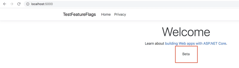 包含测试版内容的网页已渲染
