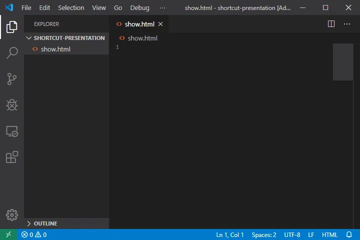 在 VS Code 中显示快捷方式