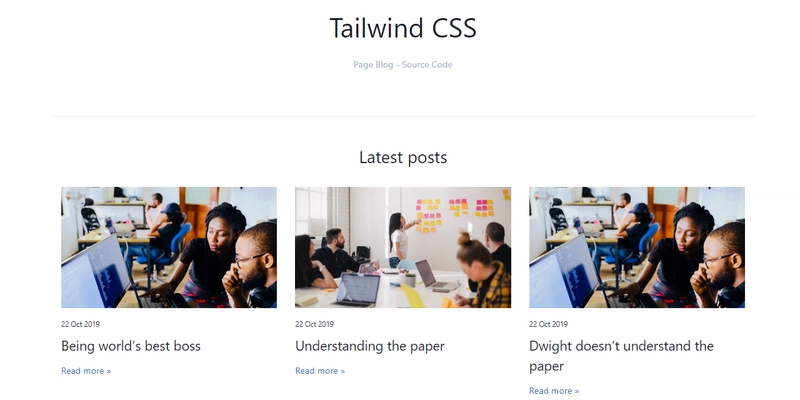 Tailwind CSS 组件 - 博客文章。
