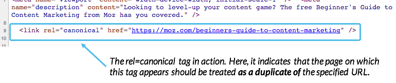 rel=canonical 标签示例