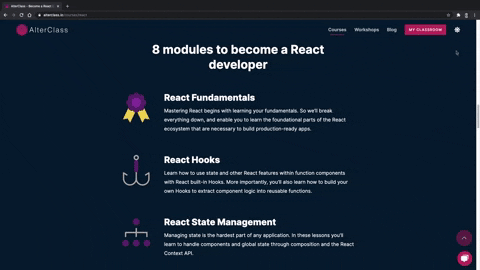 AlterClass - 带有自定义 React hook 的暗黑模式