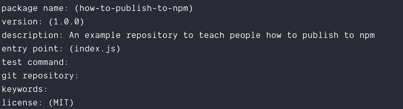 npm init 命令的图片