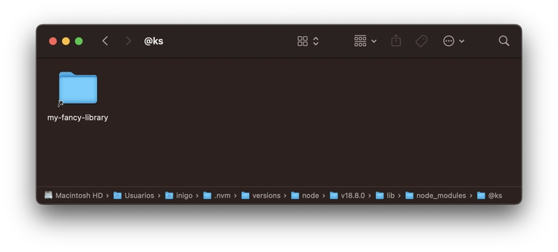 全局 npm 文件夹中库的符号链接