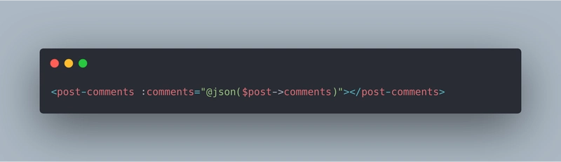 Laravel Blade @json 指令的屏幕截图