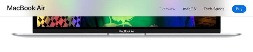 导航栏上的磨砂玻璃效果（apple.com）