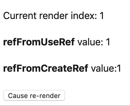 比较 useRef 和 createRef 比较 useRef 和 createRef