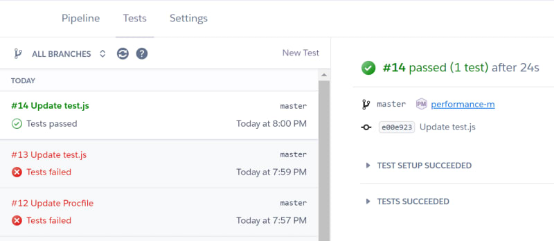 测试运行并通过