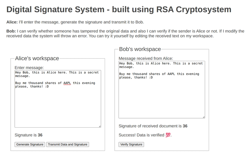 RSA数字签名是为freeCodeCamp的密码学课程设计的。