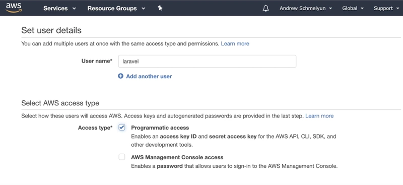 AWS IAM 用户详细信息页面的屏幕截图