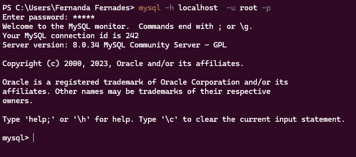 终端上的 SQL 连接