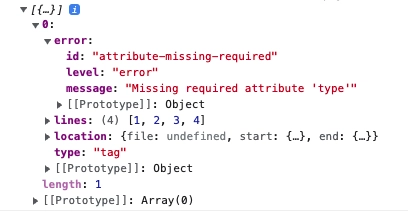浏览器开发工具中的错误截图,显示一条消息