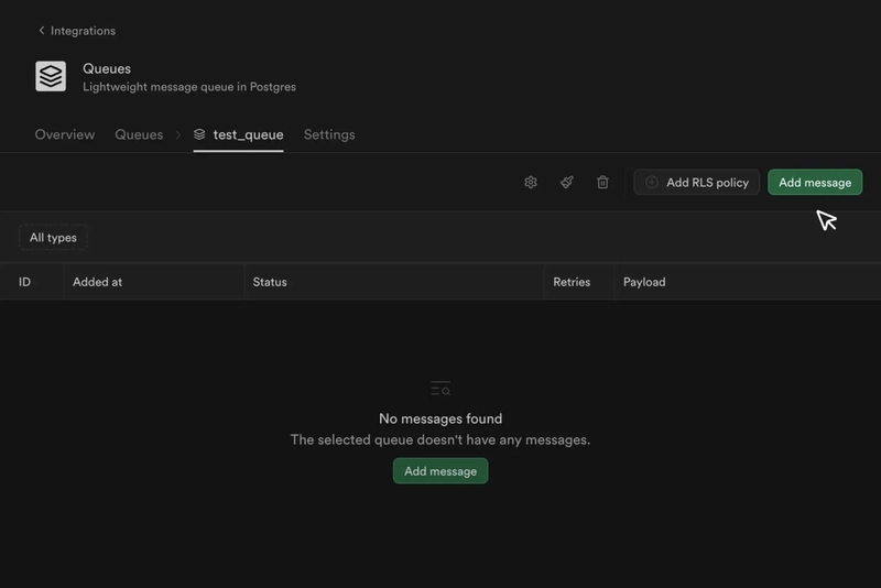 仪表板添加消息
