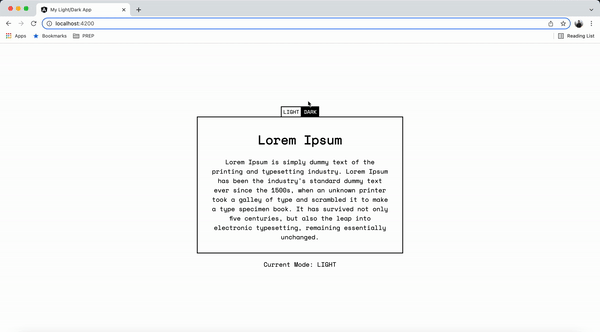 Angular 浅色/深色模式实现
