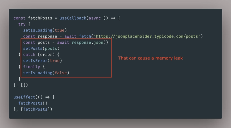 React hooks 内存泄漏 2