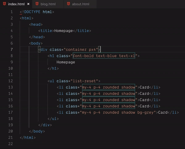 重构显示重复类的 CSS。