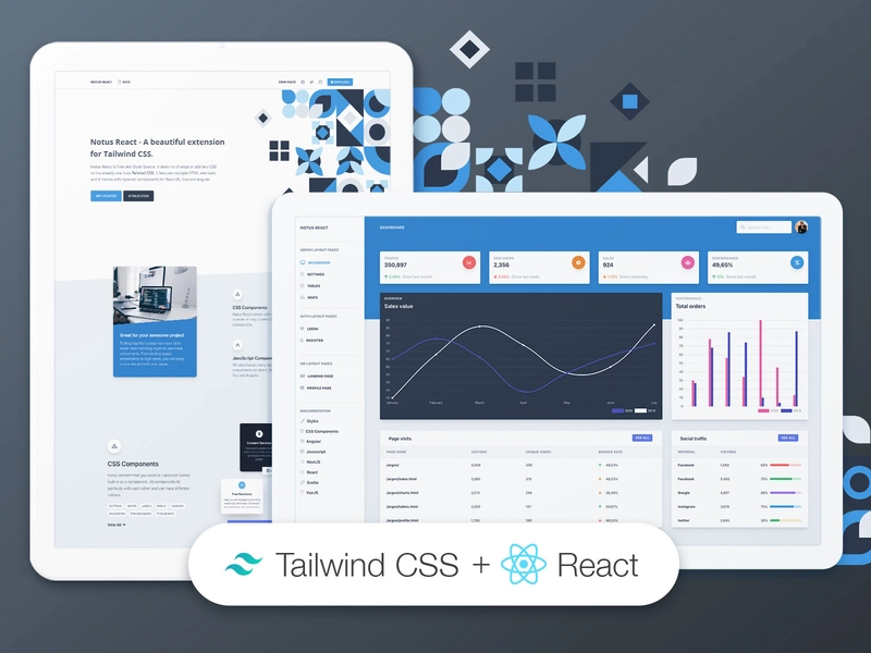 Tailwind CSS React - Creative-Tim 提供的免费入门程序。
