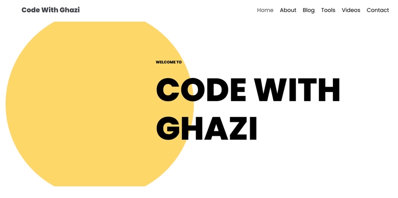 Code With Ghazi 是简单而又原创的设计的典范