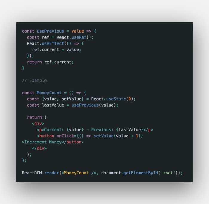 usePrevious - React Hook