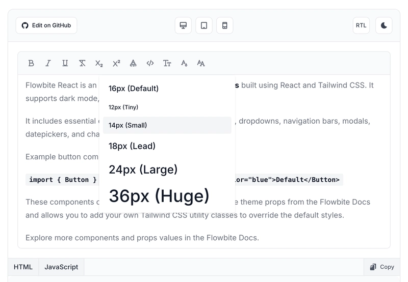 Tailwind CSS 所见即所得格式