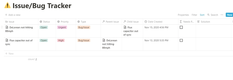 软件错误跟踪模板