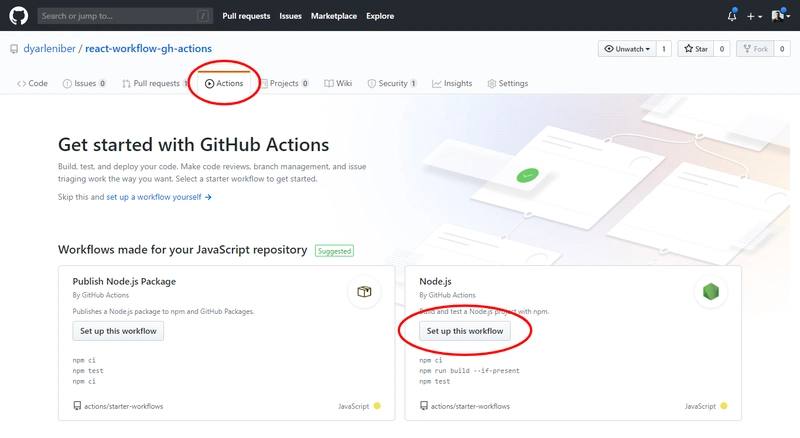GitHub 页面上的操作