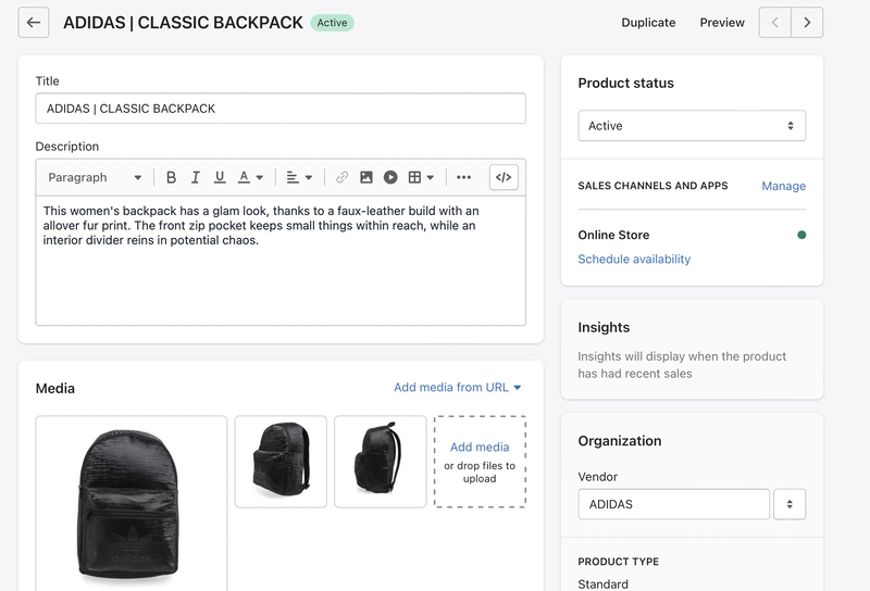 Shopify 产品