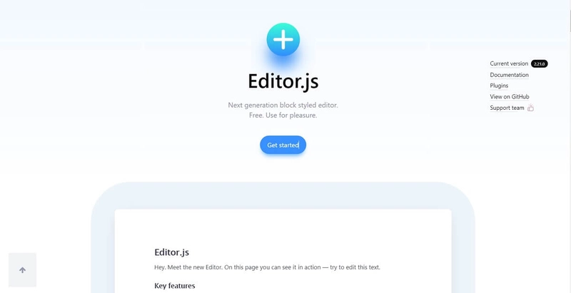 EditorJS - 块级编辑器。