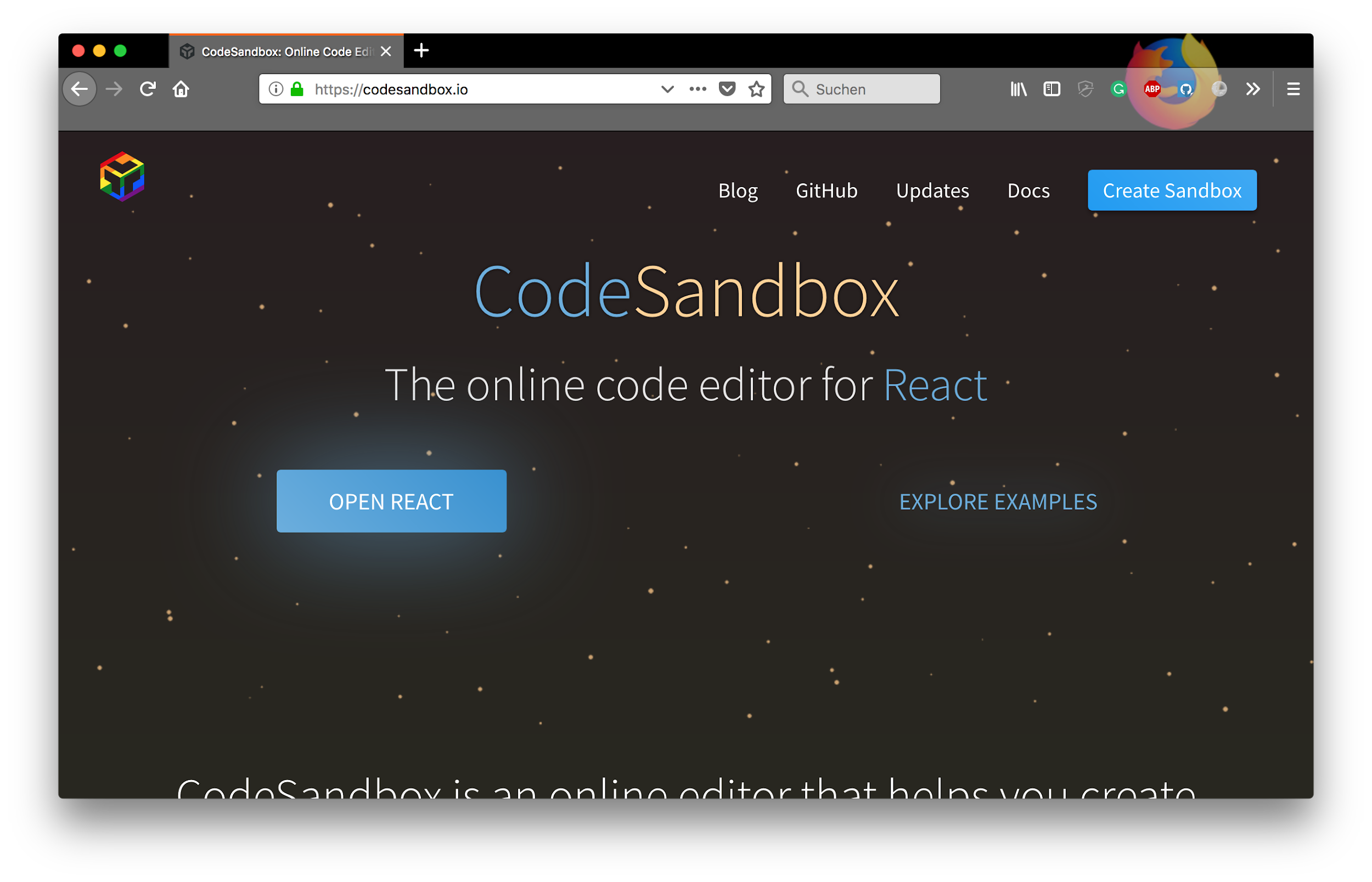用于 React 原型设计的 CodeSandbox