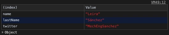 console.table（对象）