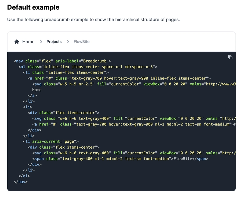 Tailwind CSS 面包屑导航