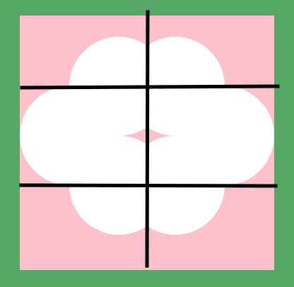 图中显示了左侧和右侧的 3 个绒毛部分，以线划分