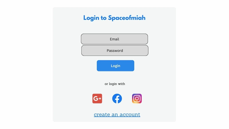 提供不同登录选项的身份验证方案,用于登录 spaceofmiah