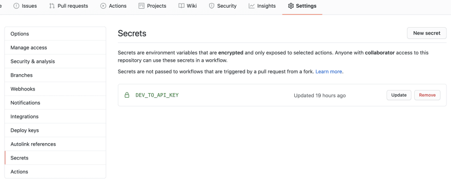 GitHub 秘密
