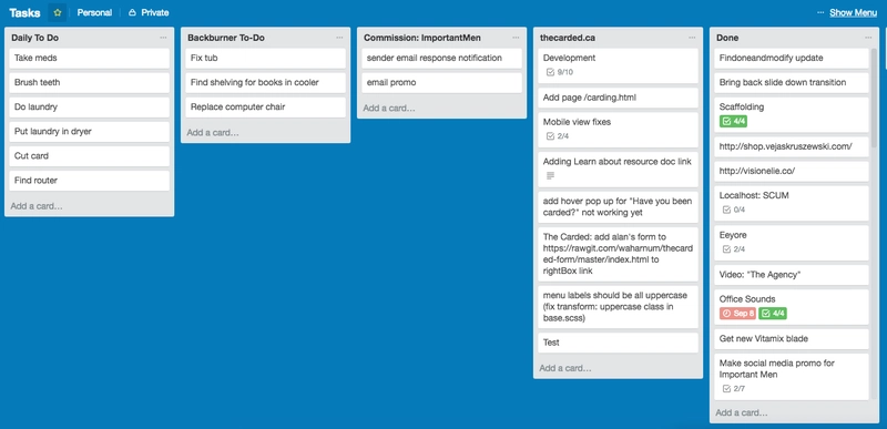我的 trello 任务列表