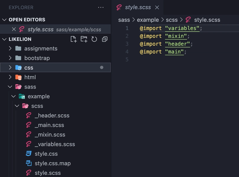 scss 文件