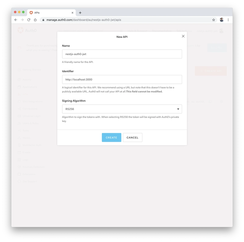 创建 API