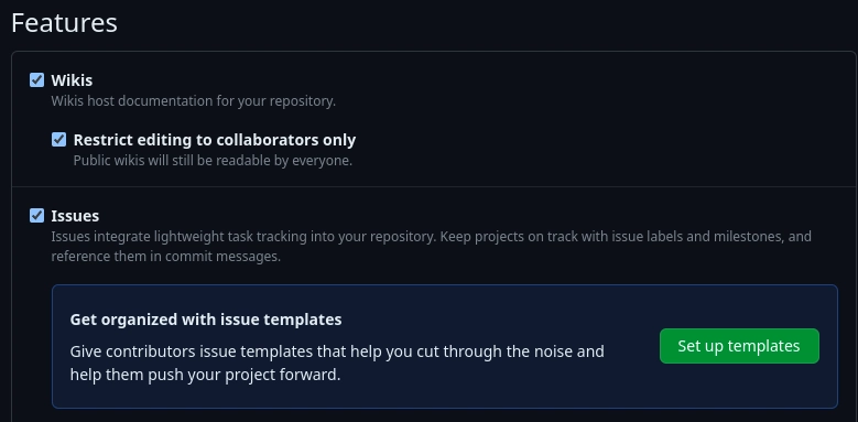 Seção 没有 GitHub 功能