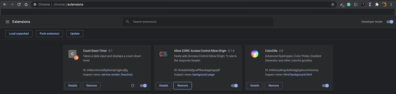 显示浏览器中加载的 Chrome 扩展程序的图像